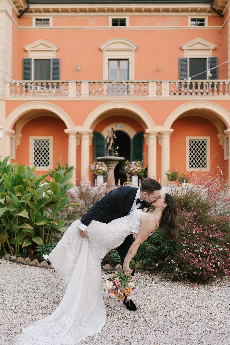 In front of the villa