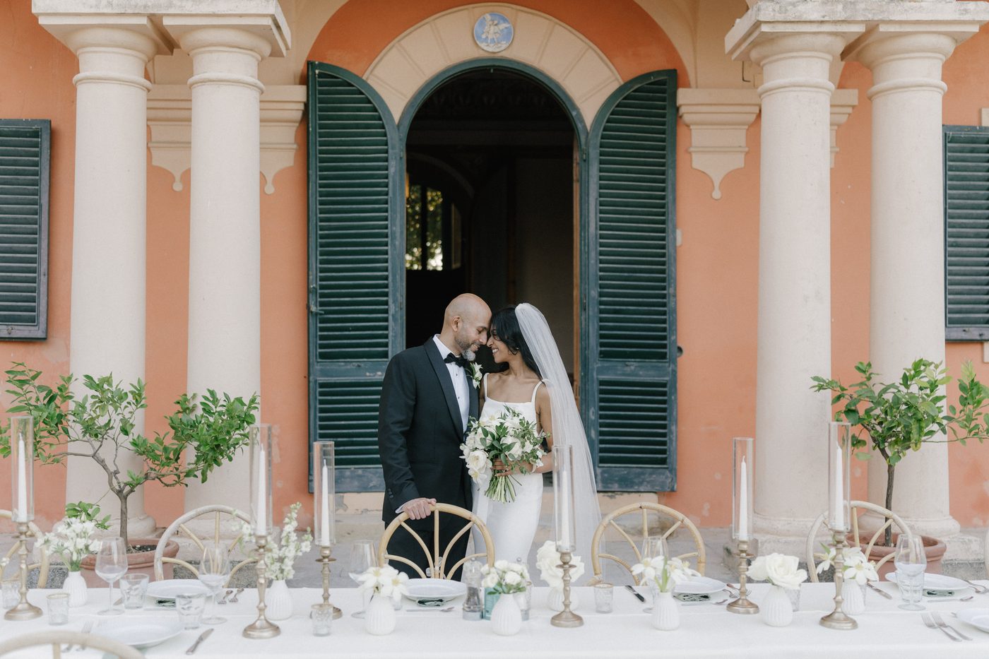 In front of the villa