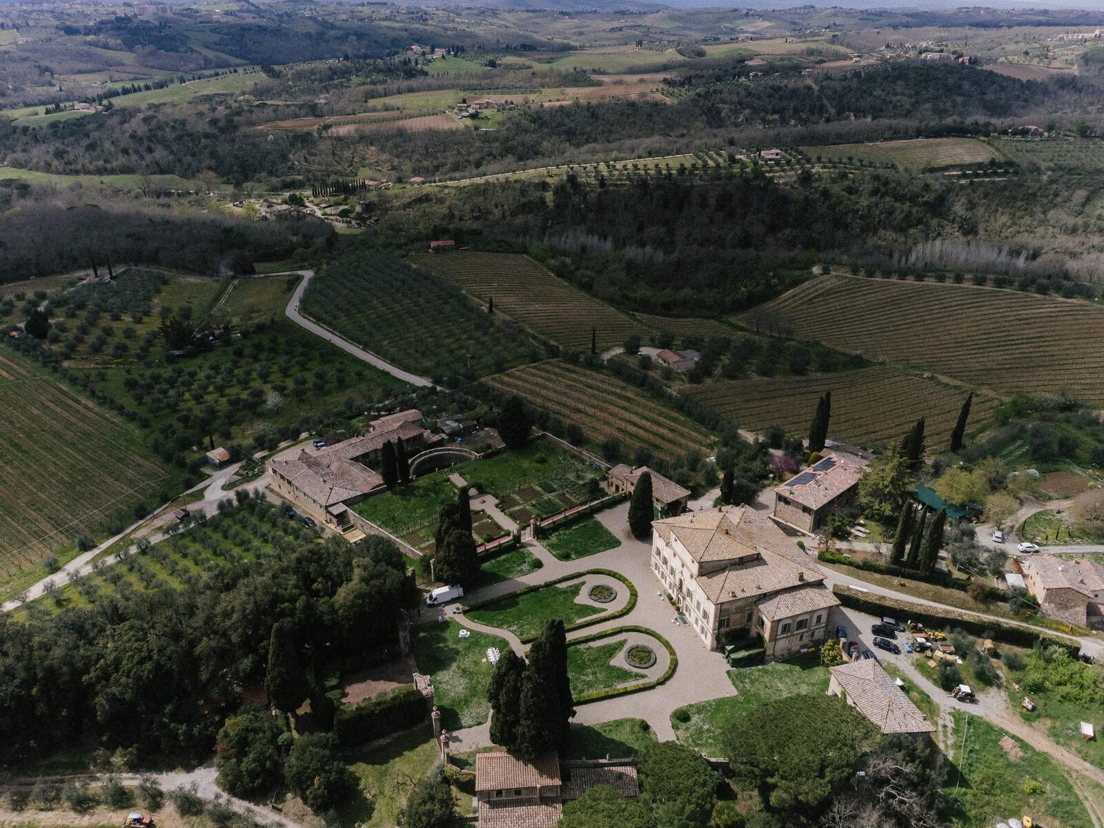 The estate from the air
