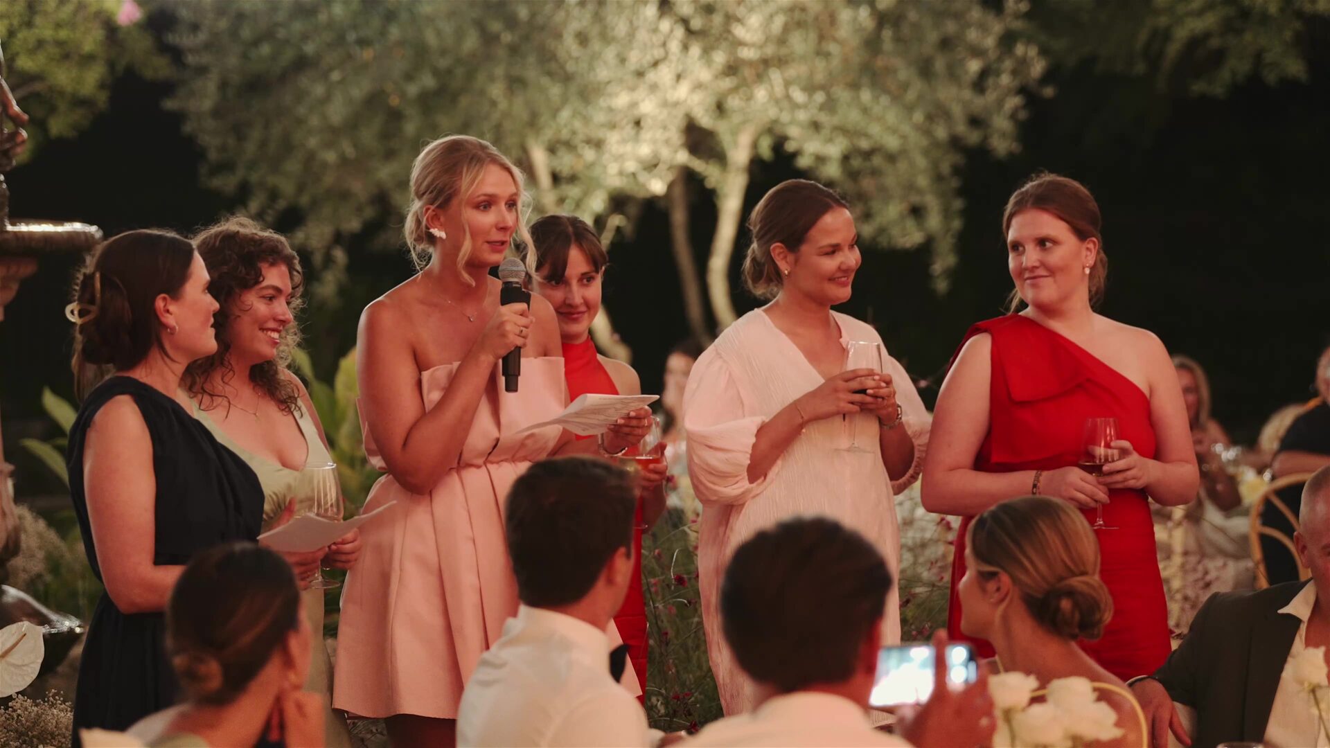 A frame from the wedding film at Villa Lena