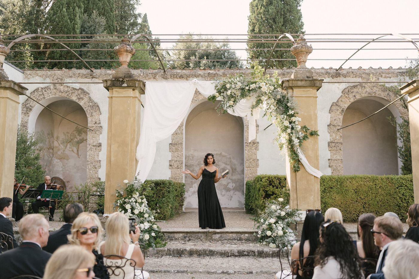 The ceremony, under the arches