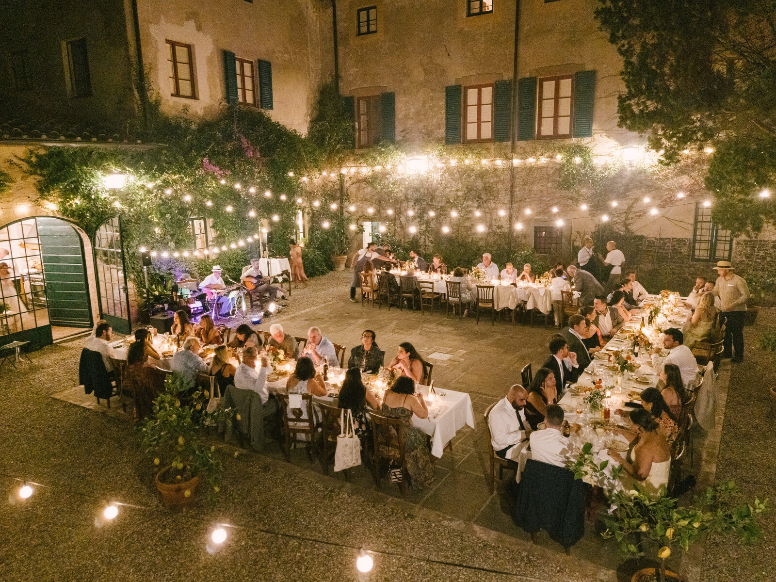 The courtyard, once the lights came on