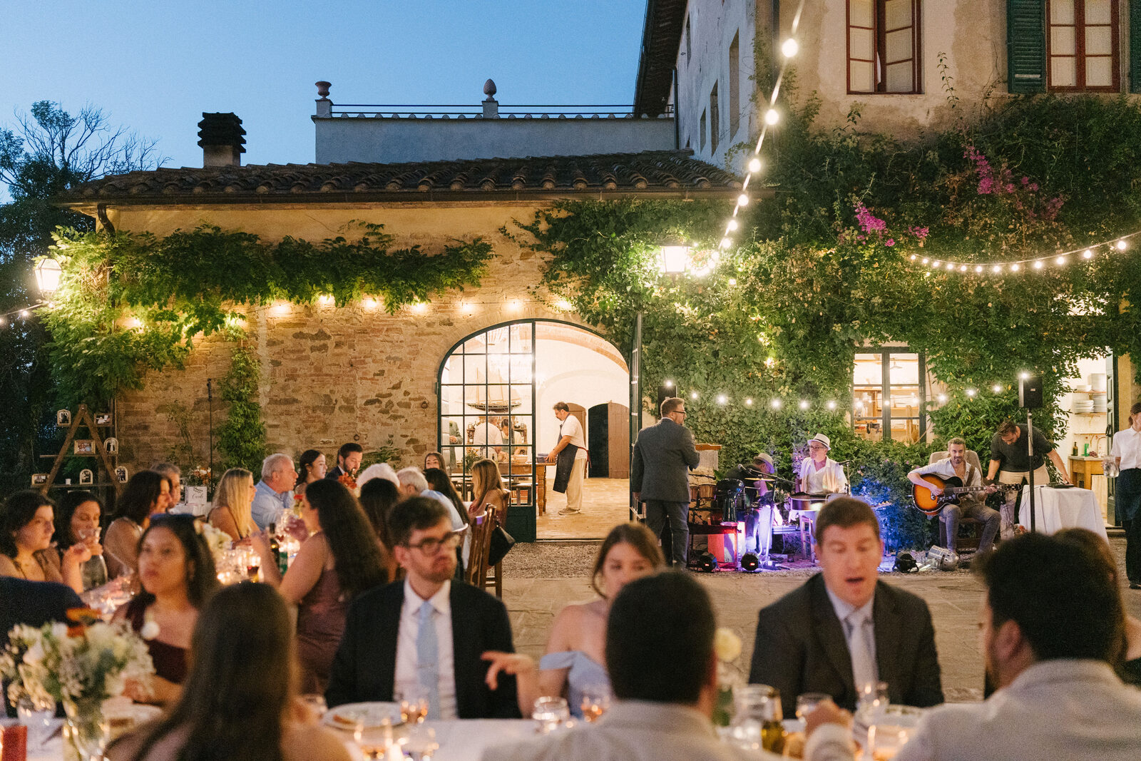 One long table, sixty people
