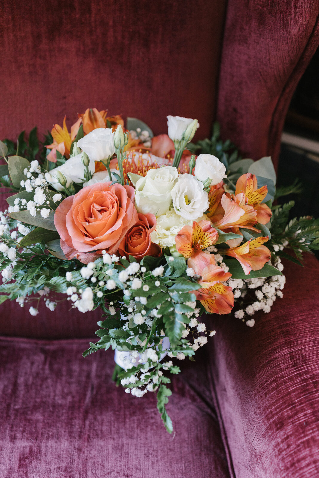 Her bouquet, on red velvet