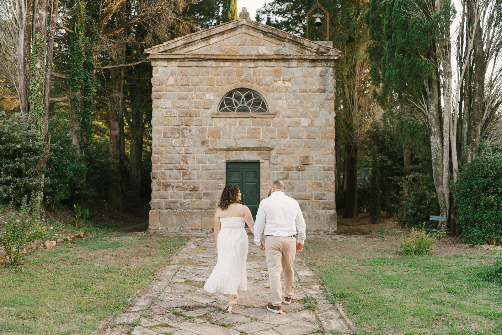 Walking down to the chapel