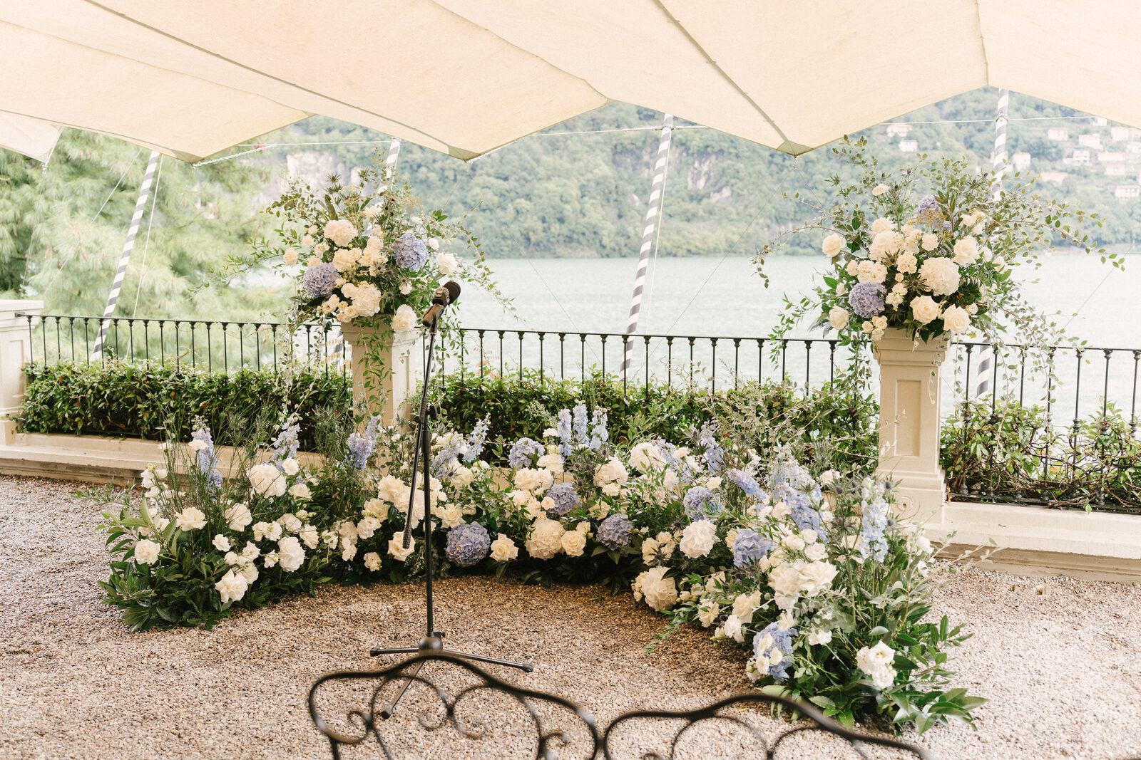 The terrace, set for the ceremony