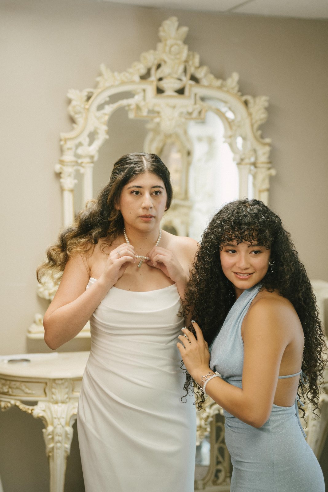 With her sister