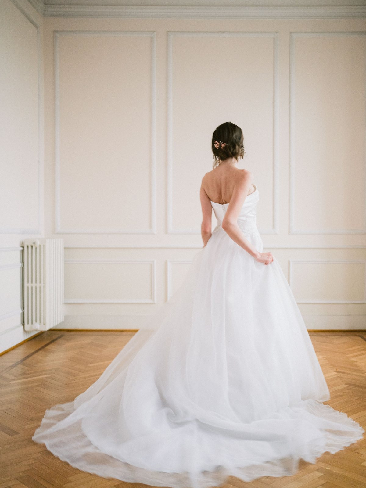 The dress, in the empty room