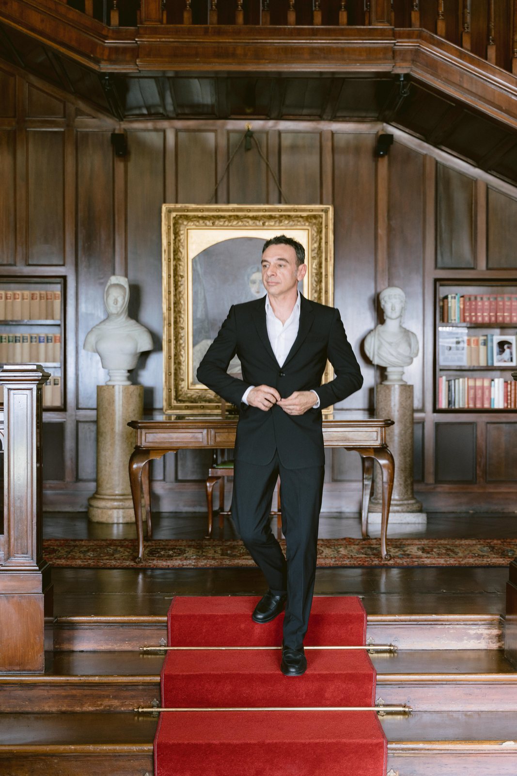 Him, on the stair