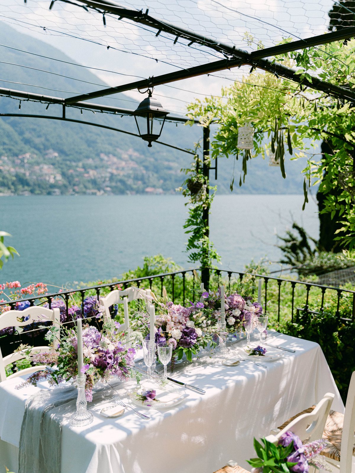 The table under the pergola