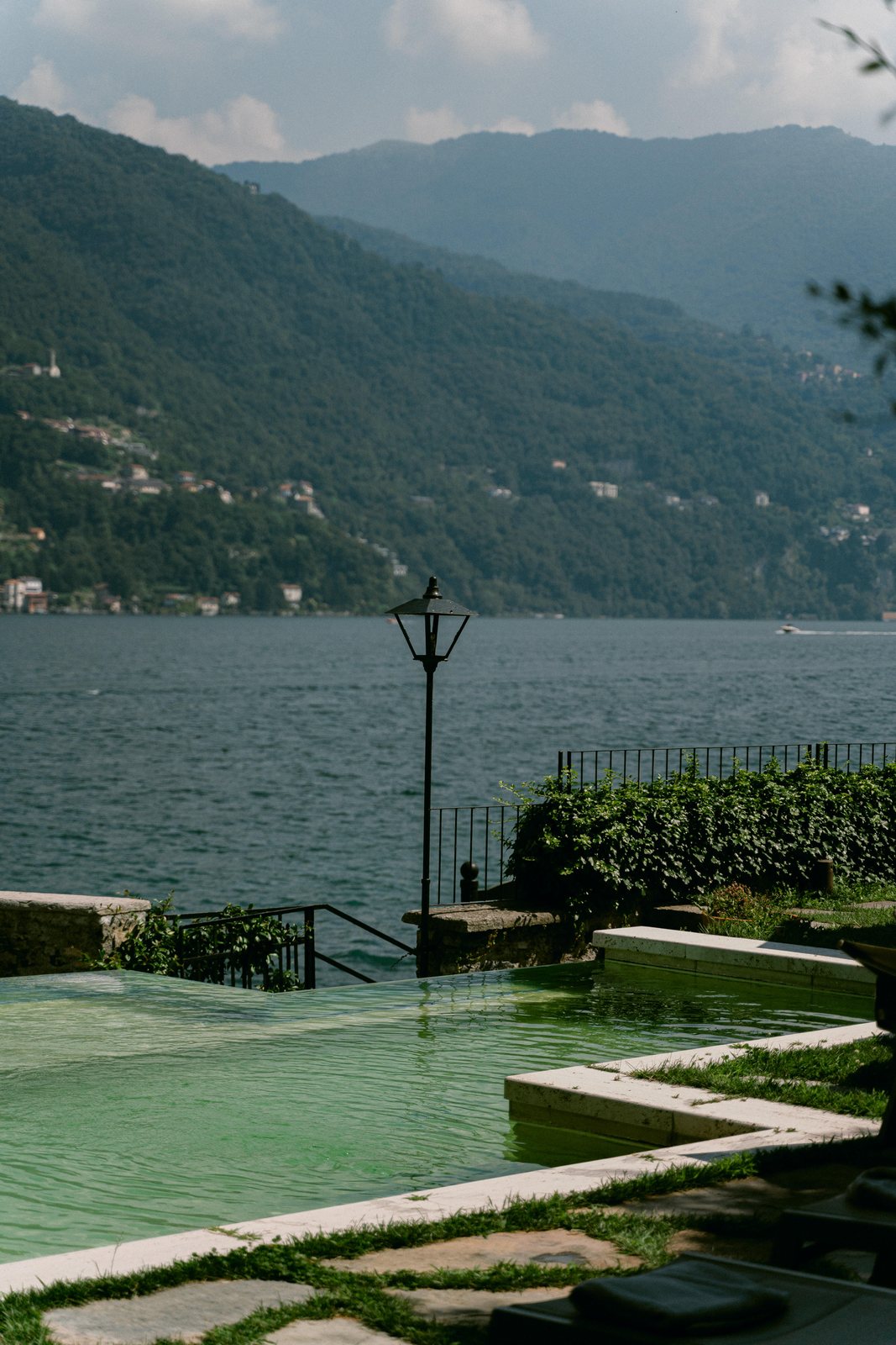A boat, and the far shore