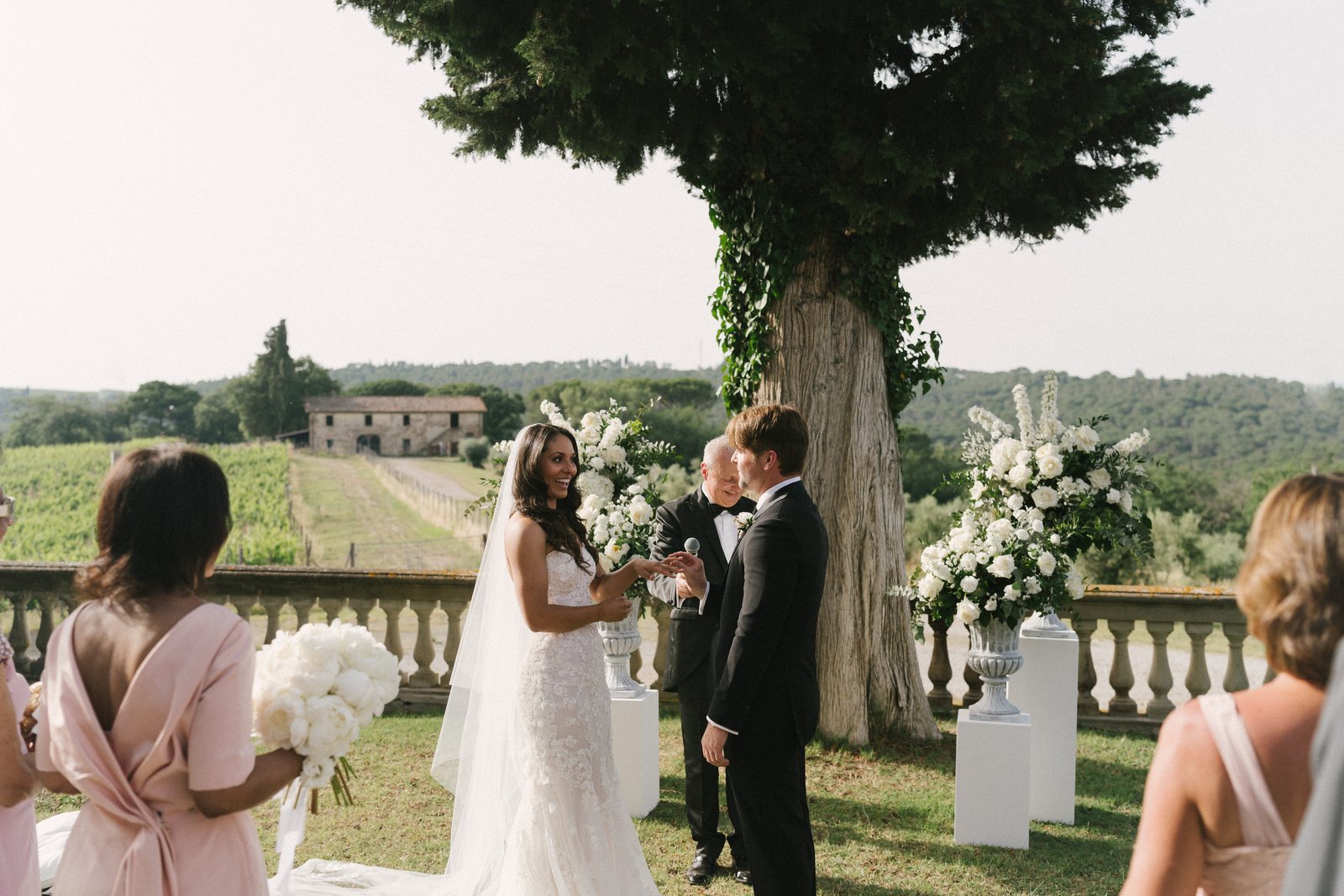 The ceremony, in the shade