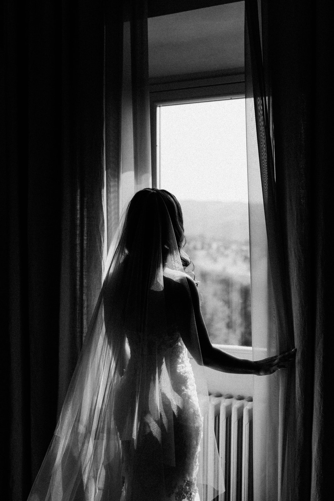 At the window