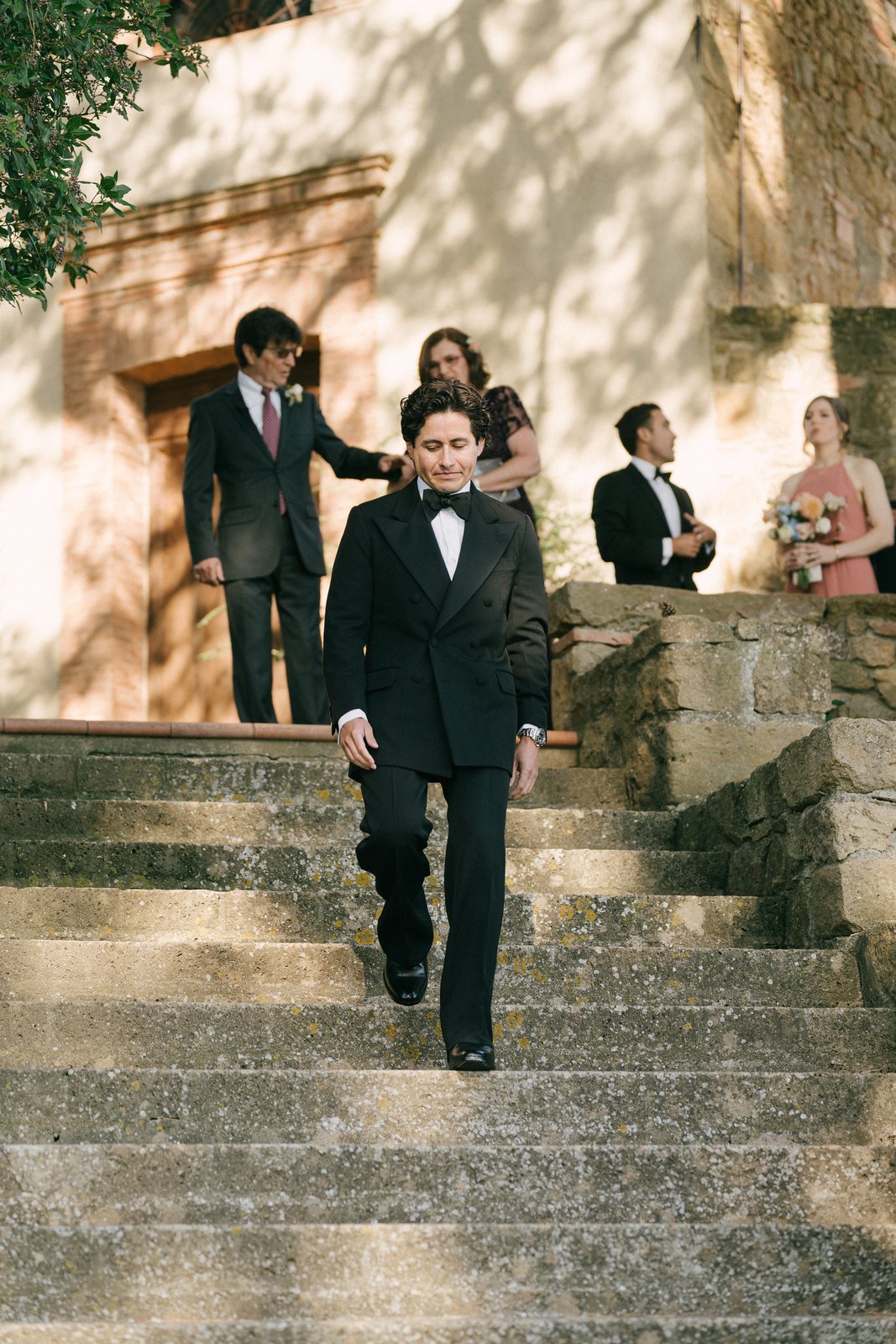 Coming down the steps
