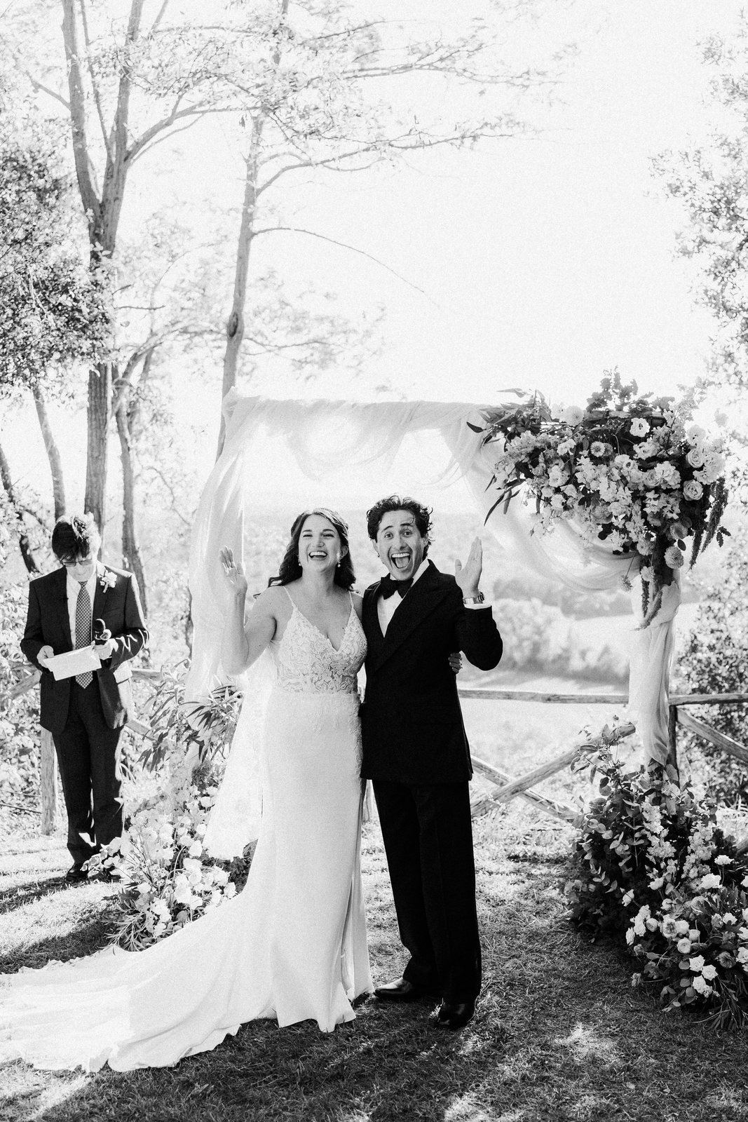 The ceremony, in black and white