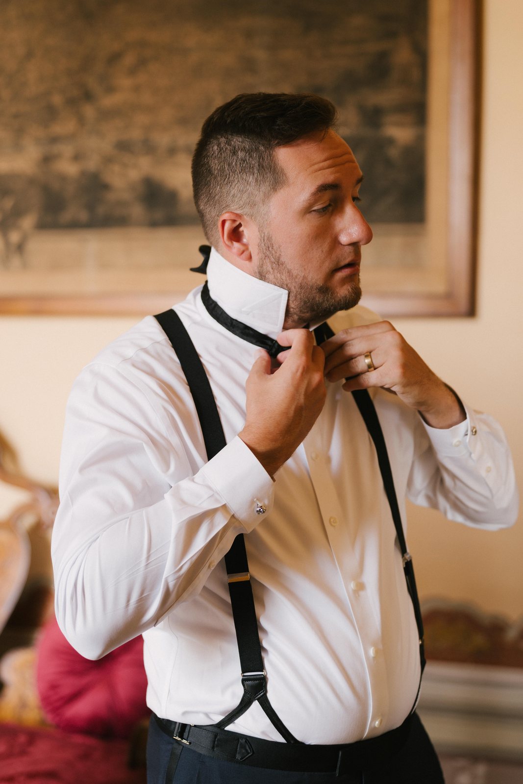 Him, getting ready