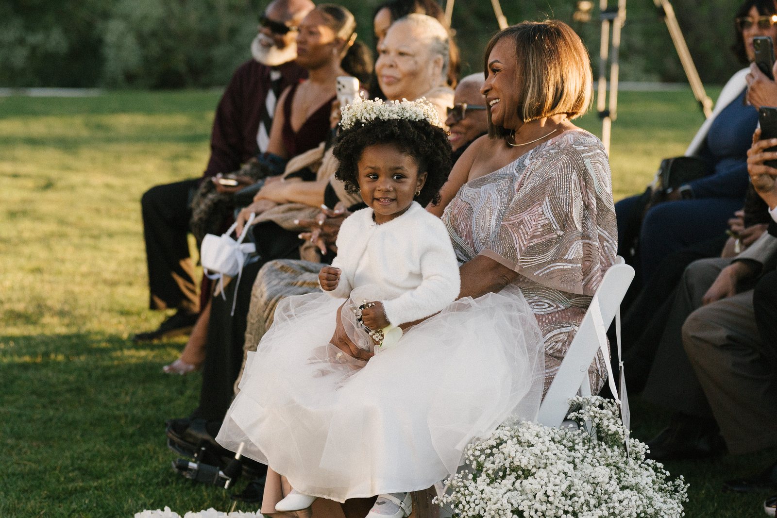 The front row, on the lawn