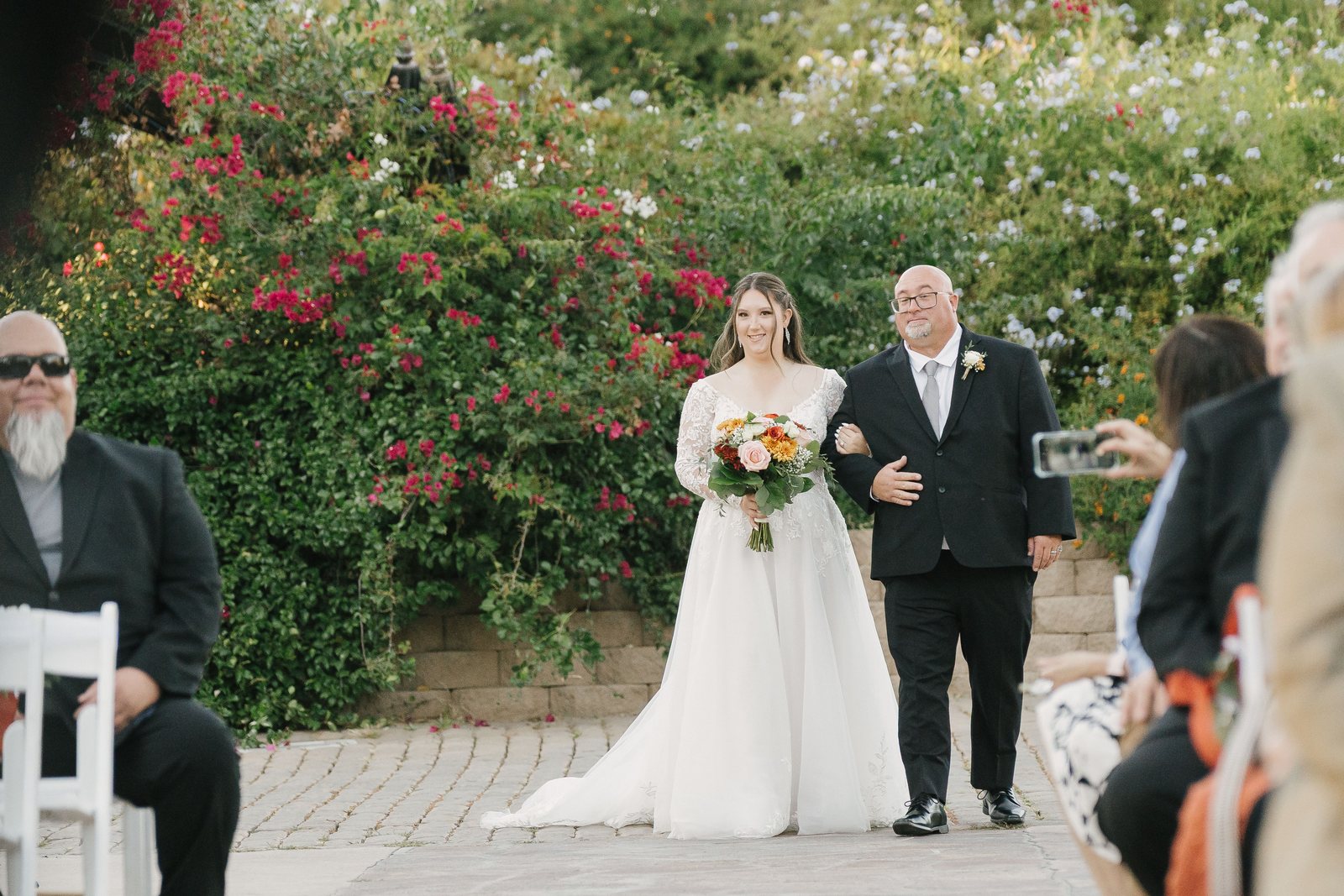 Down the aisle with her father
