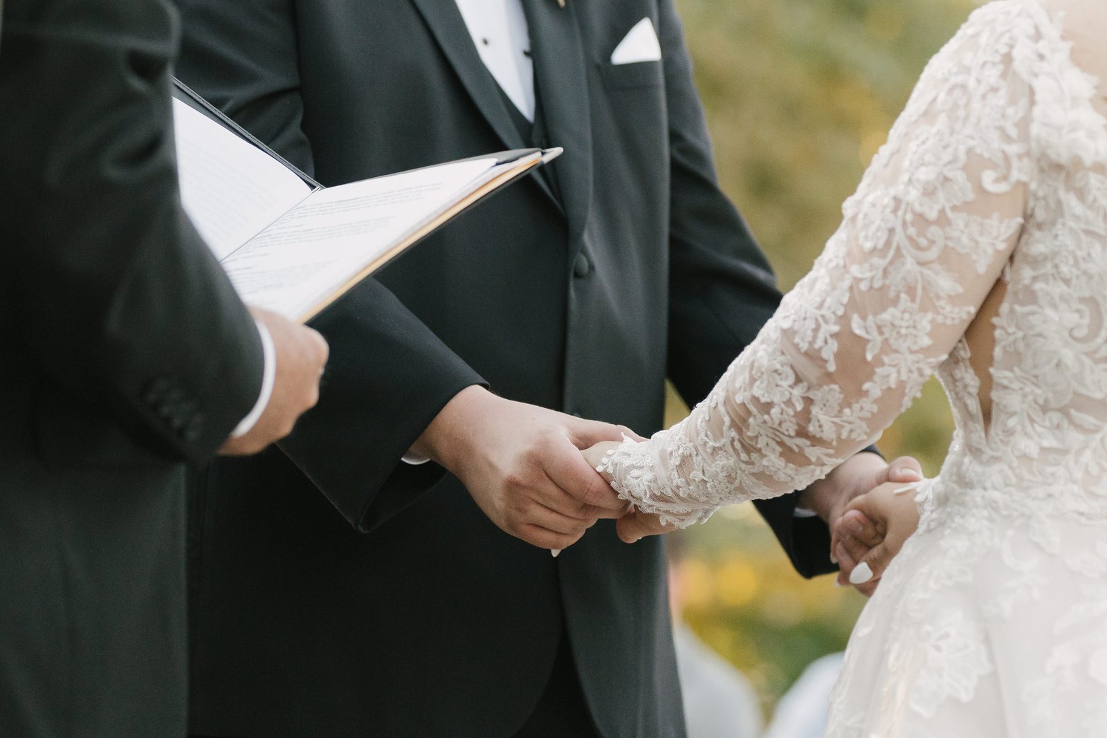 Hands, during the vows