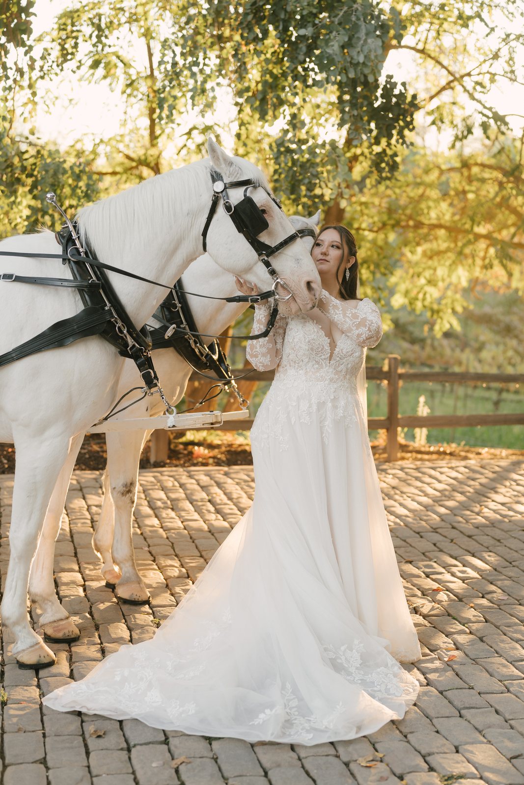 With the horse