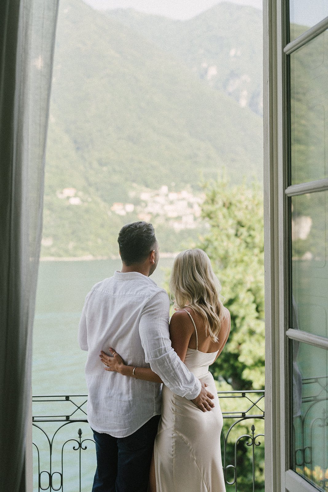 At the window
