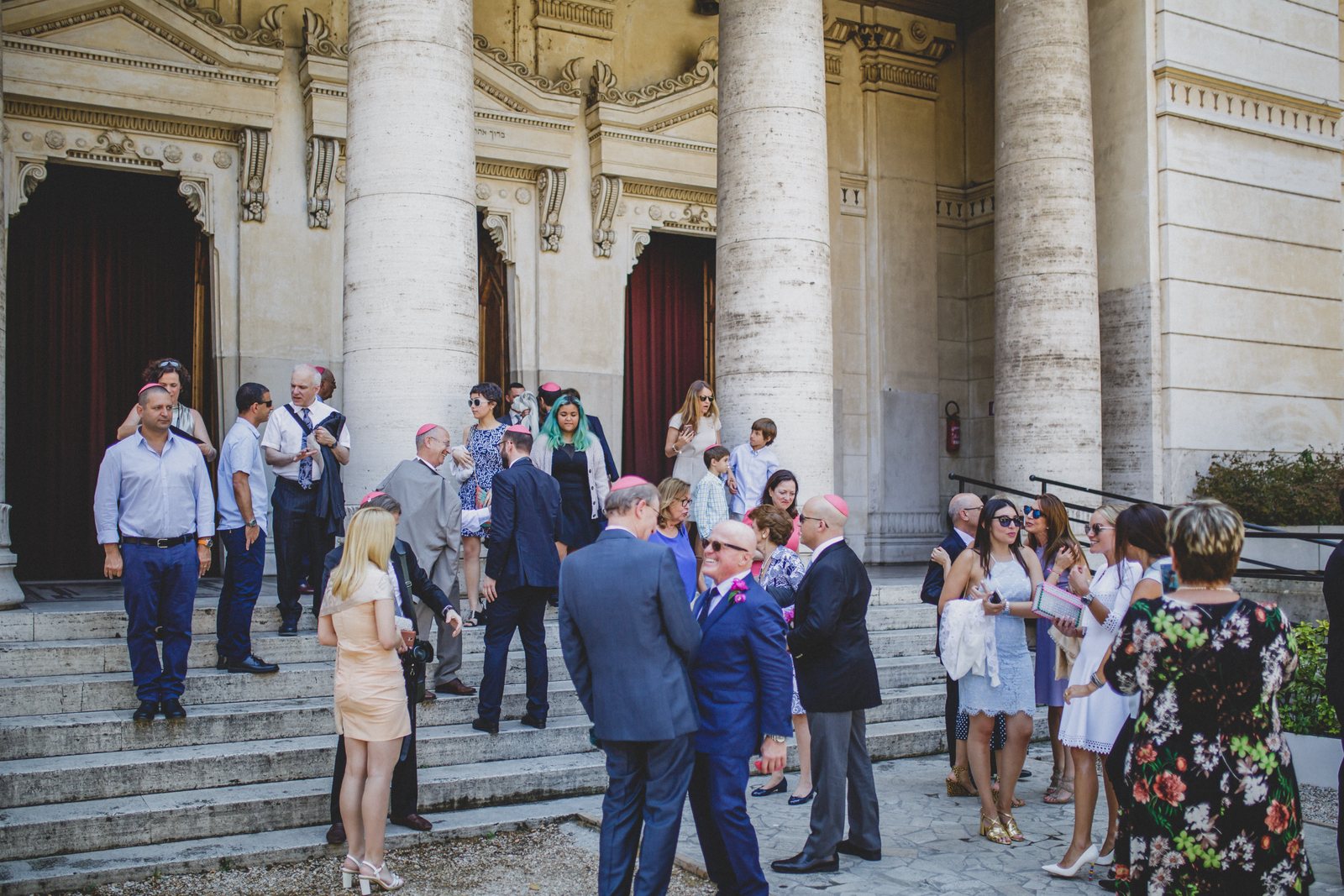 On the steps