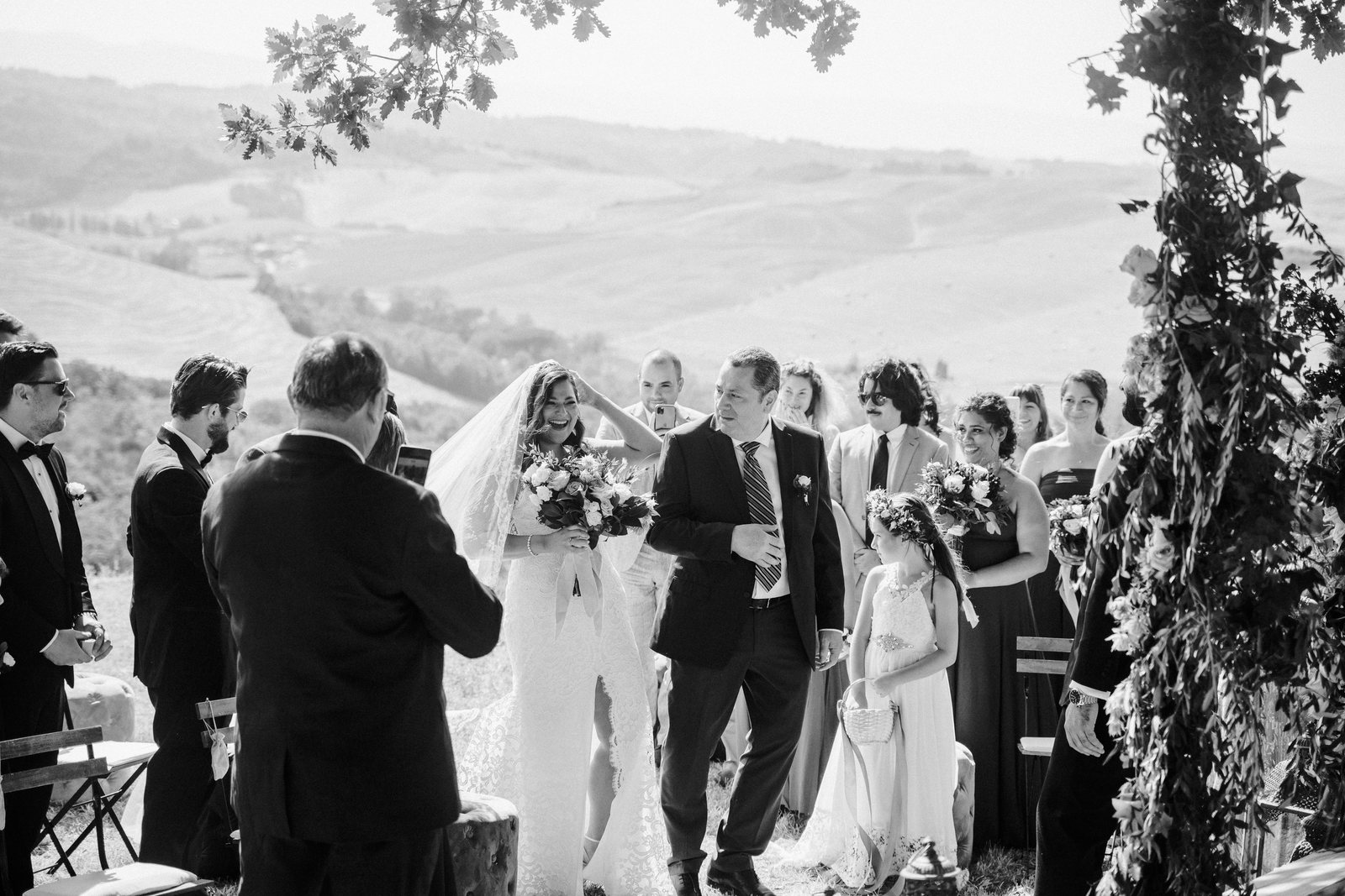The ceremony, in black and white