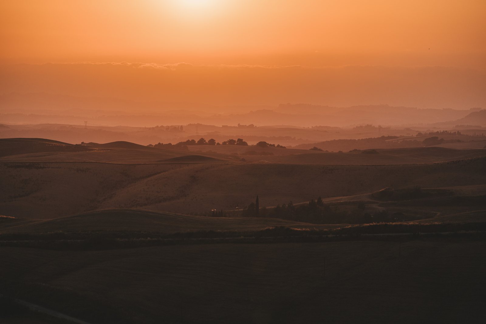 The sun going