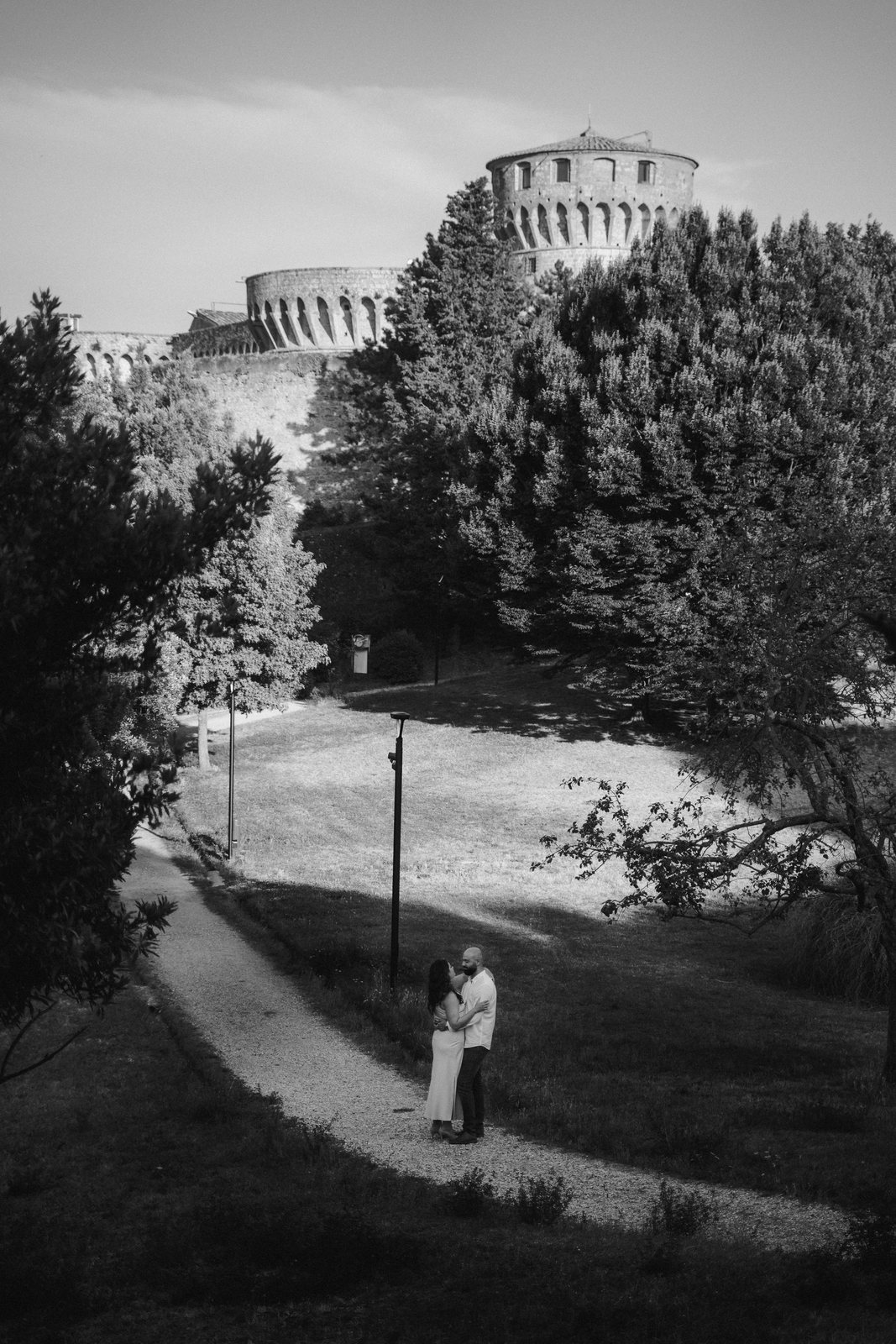 The road out, in black and white