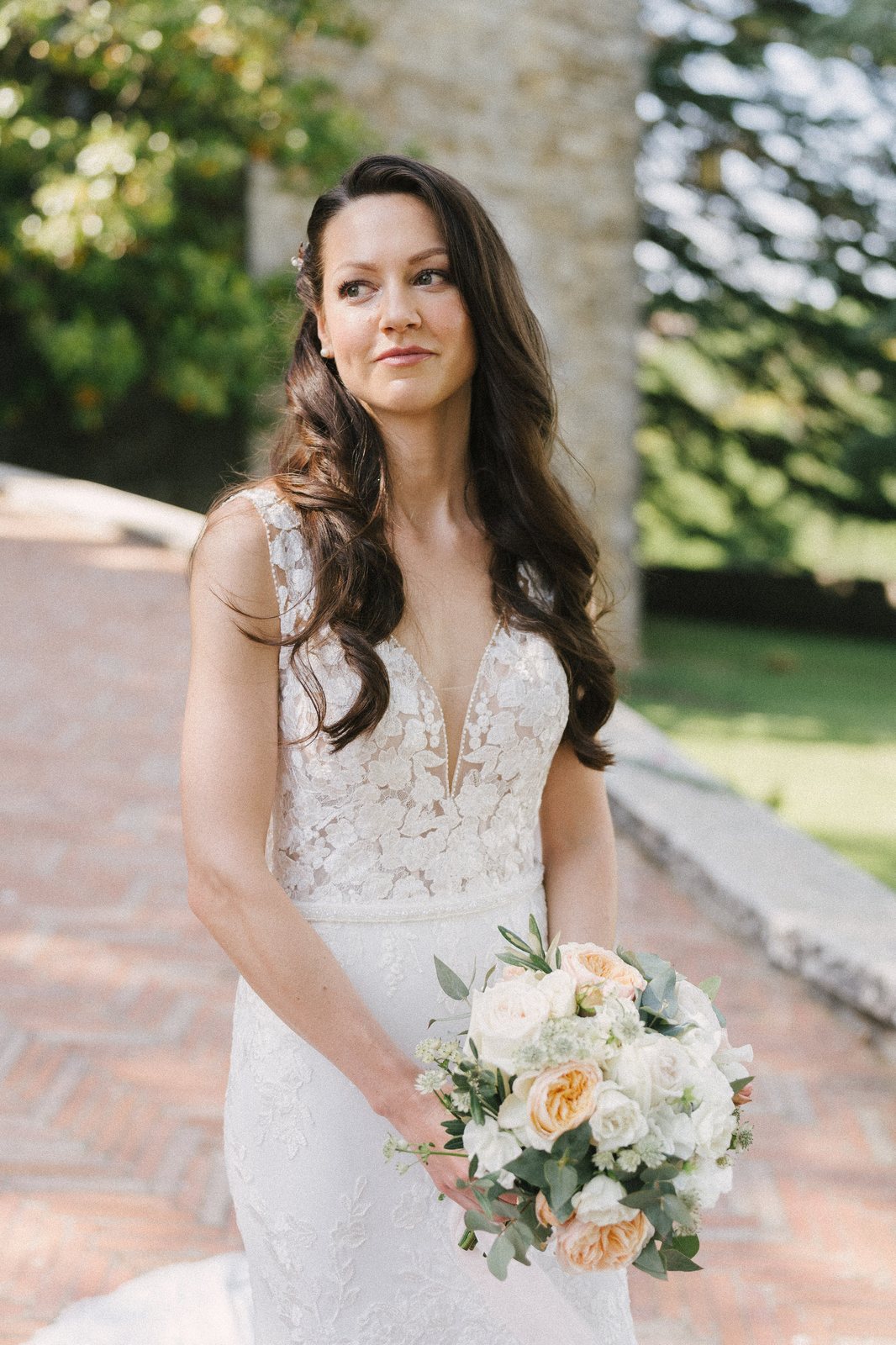 Her, with the bouquet