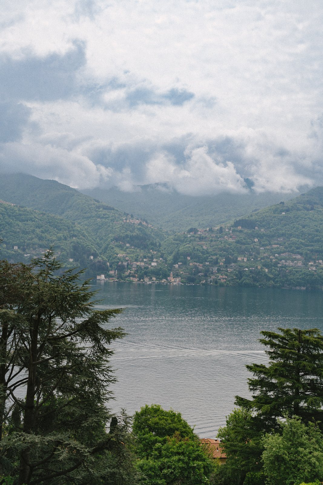 Cloud coming down on the lake
