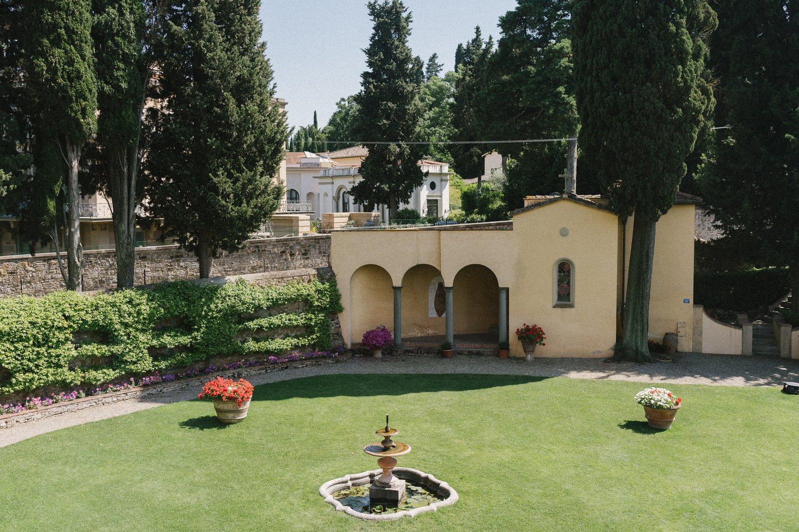 The lawn, and the chapel