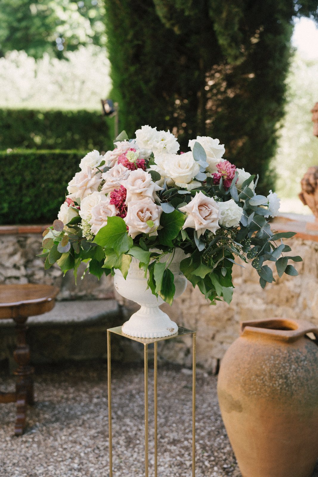 The flowers on the table