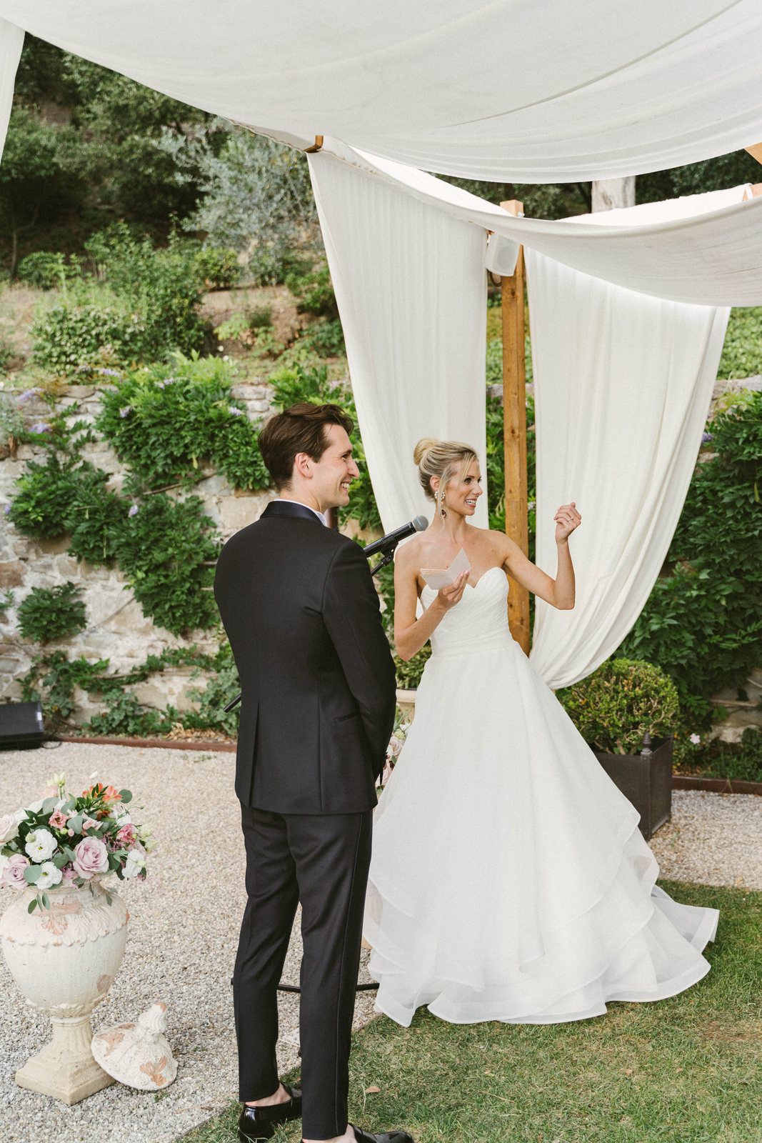The ceremony, under the drapes