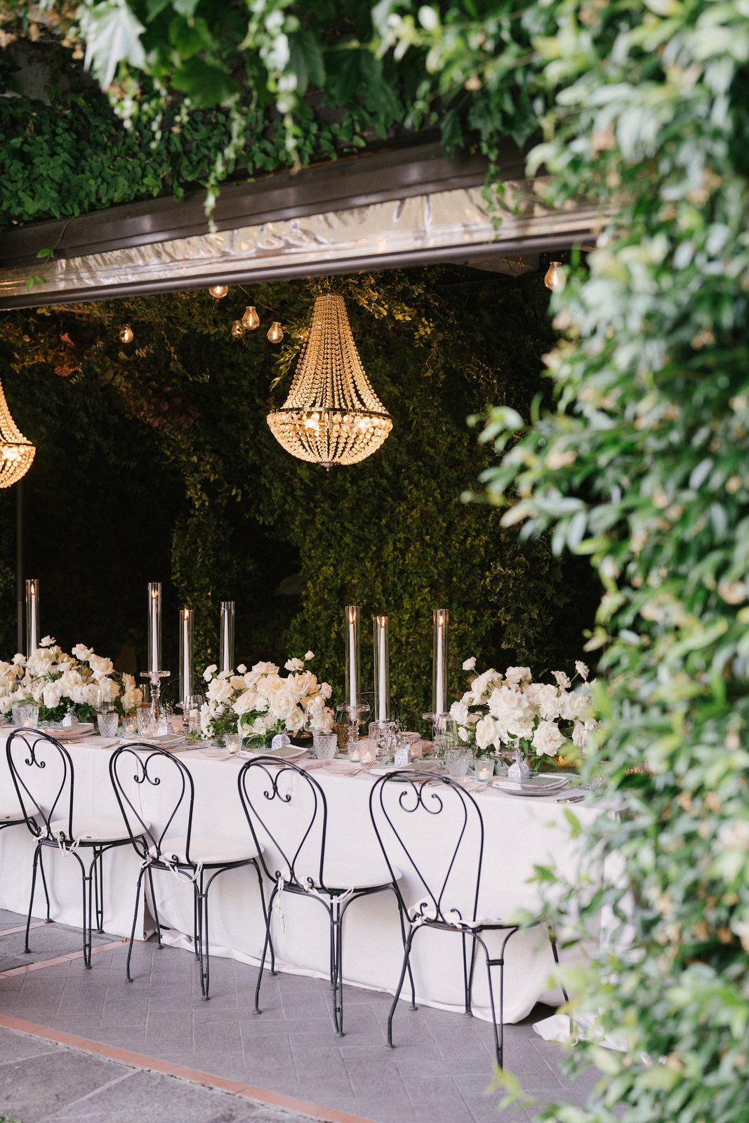 Dinner, under the pergola