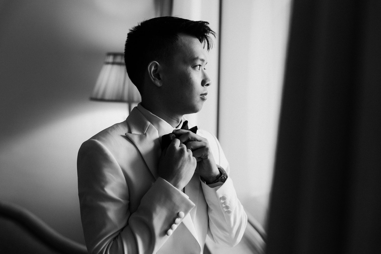 The bow tie, in black and white