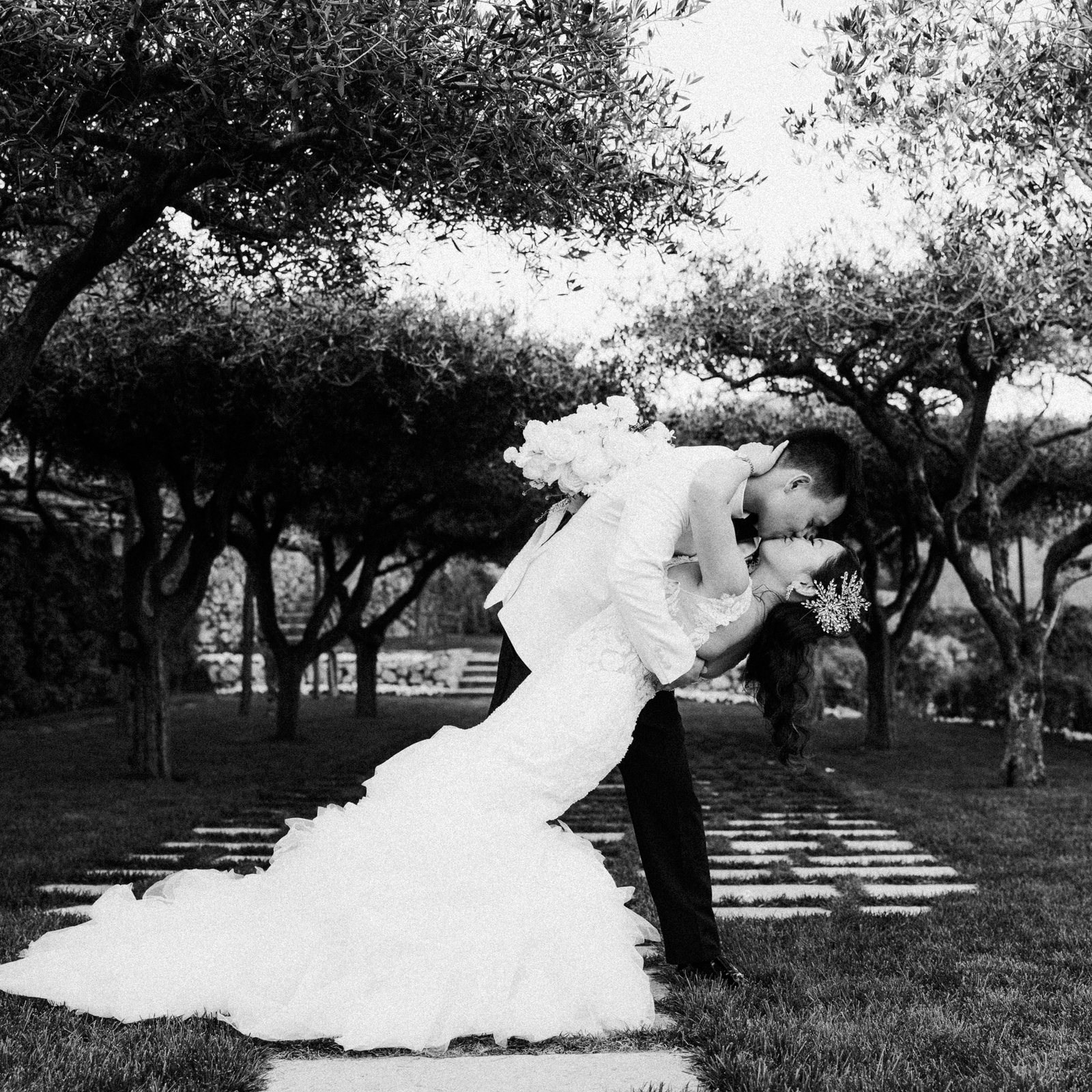 The dress, in black and white