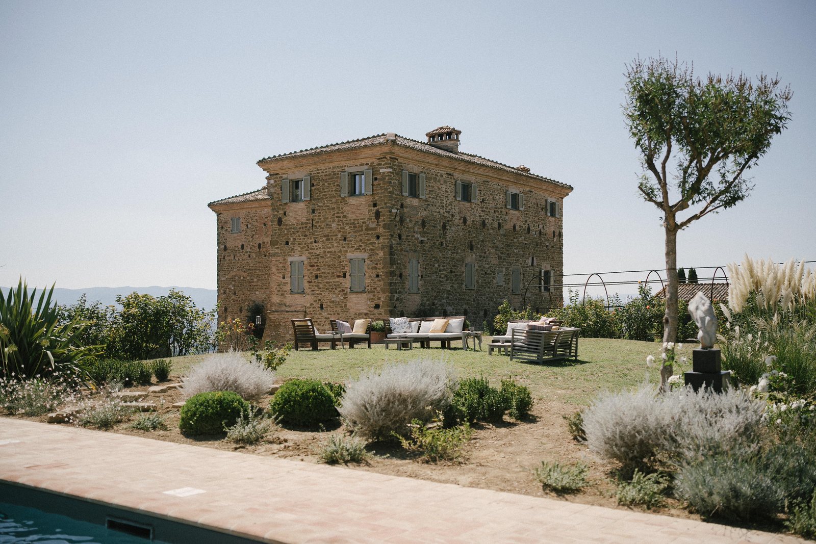 The house, and the pool