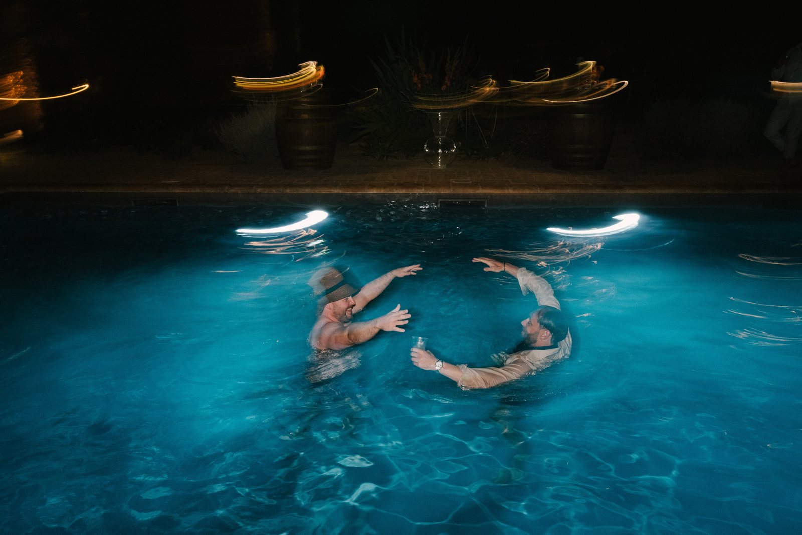 And the pool, at midnight