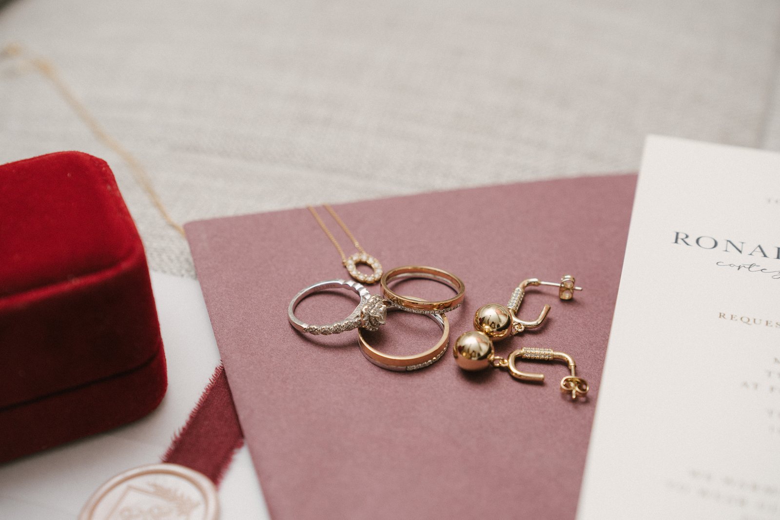 The rings, on the invitation