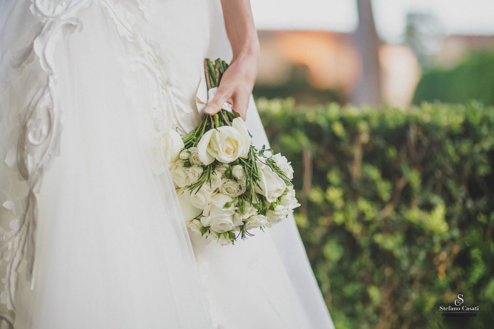 The dress, and the flowers