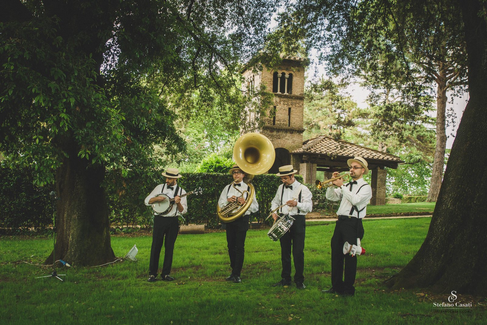 The band on the lawn